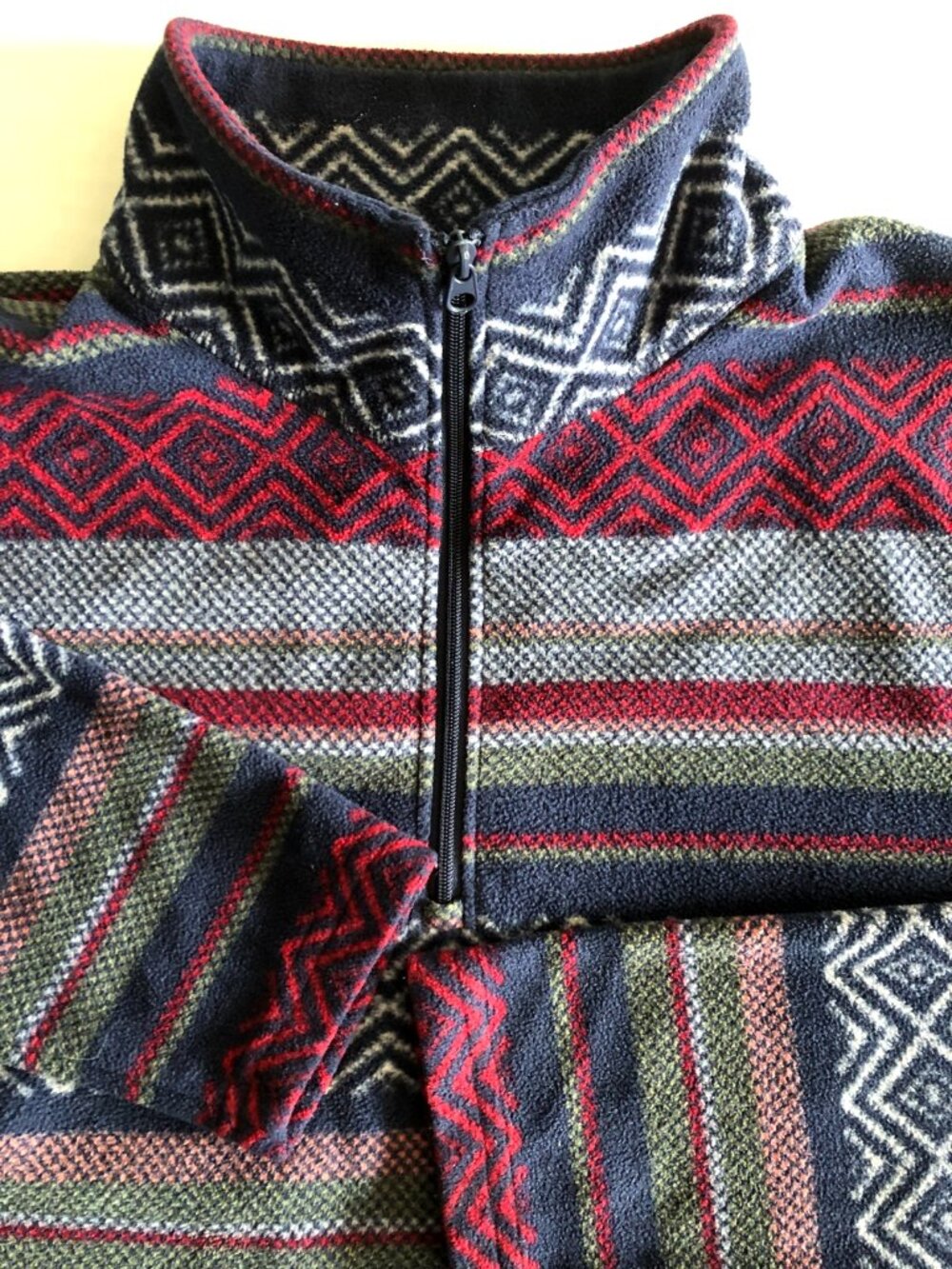 Vtg Eddie Bauer Women's Indian Ski Aztec 1/4 Zip Fleece Pullover Sweater Medium